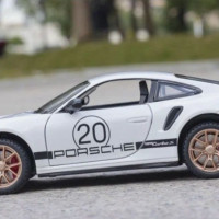 Машинка металлическая Porsche 911 Turbo S 1:24, Коллекционная модель машины для взрослых, Игрушечный автомобиль с звуковыми и световыми эффектами для детей