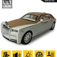 Металлическая инерционная машинка "Rolls-Royce Ghost" со световыми и звуковыми эффектами / Ролс-Ройс Гост 21 см (1:24)