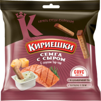 «Кириешки», сухарики со вкусом семги с сыром и соусом тар-тар, 85&nbsp;г