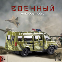 Машинка Play Smart "Микроавтобус Военный" металлическая инерционная 11см