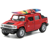 Машинка металлическая Kinsmart 1:40 Hummer H2 Surf (Хаммер Пикап Серфинг) 5097DSKT инерционная, двери открываются / Красный