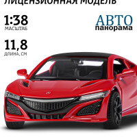 Машинка металлическая, инерционная Автопанорама, коллекционная модель Honda Acura NSX, 1:38/ открываются двери, резиновые колеса