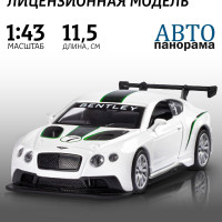 Машинка металлическая, инерционная Автопанорама, коллекционная модель Bentley Continental GT3, 1:43/ открываются двери, резиновые колеса