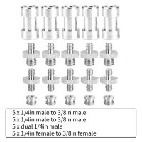 Переходник с наружной и внутренней резьбой 1/4-3/8 дюйма, 15 шт./20 шт