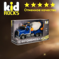 Машинка KID ROCKS Игрушка бетономешалка KID ROCKS масштаб 1к12 со звуком и светом инерционная Синий 40 см