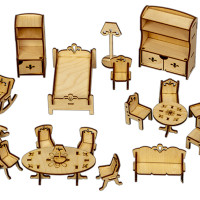 Мебель для кукол до 13 см ECO-TOY "ГАРНИТУР", 32 предмета
