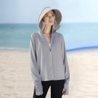 upf50冰絲防曬衣女款夏季薄款2023新款抗UV透氣大帽簷防曬服