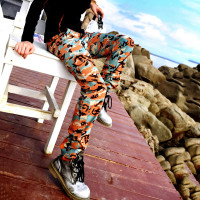 北京森林戶外旅行透氣修身休閒多袋4面彈迷彩速乾褲大尺碼男女式