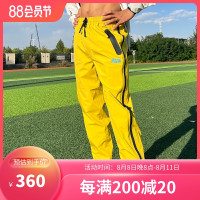 URG全側開衝鋒褲男女款戶外跑步越野徒步防水透氣硬殼壓膠登山褲