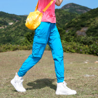 戶外速乾褲女長褲多袋休閒工作服褲透氣薄款寬鬆文藝哈倫快乾褲女夏