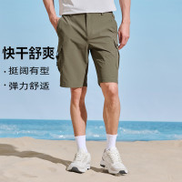 探路者短褲男夏新款戶外運動彈力透氣親膚舒適速乾褲TAMMBL81605