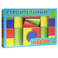 Строительный набор из выдувной пластмассы №3 элементов 19 (детские кубики, конструктор из пластика, большой строительный набор для малышей) Десятое королевство