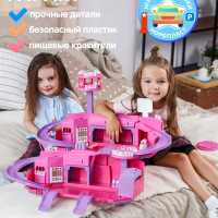 Парковка для машинок с дорогой и вертолетной площадкой, Нордпласт, игрушки для девочек