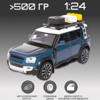 Машинка металлическая Range Rover Defender, модель в масштабе 1:24, машинка инерционная со светящимися фарами