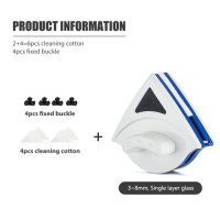 Магнитная щетка для мытья окон, для окон толщиной 3-8/8-15/15-26/18-30 мм, цвет белый/зеленый