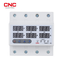 3-фазное реле напряжения CNC Din, 3 P + N вольтметр, амперметр, реле контроля перенапряжения и пониженного напряжения, защита, Регулировка тока, перенапряжения