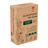 Макароны без глютена 5 злаков (кукуруза, рис, гречка, киноа, амарант) спирали МукаДаВода , 250 г