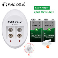 PALO 9 V батарея Ni-MH 300mAh 6F22 9 Вольт Перезаряжаемые батареи Nimh Зеленый 9 V аккумуляторная батарея для микрофона металлоискателя