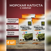 Морская капуста обжаренная с кимчи Midori, чипсы нори, 5 г - 4 шт