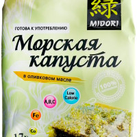 Морская капуста обжаренная в оливковом масле Midori, чипсы нори, 17 г