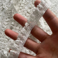 Эластичная хлопковая кружевная бейка цвета слоновой кости, 5 м/лот, хлопковая эластичная кружевная лента, «сделай сам» носки, для платьев, Hometexile, декоративная лента