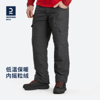 迪卡儂官方旗艦店褲男戶外登山防風防寒加絨加厚秋抓絨保暖冬ODT1