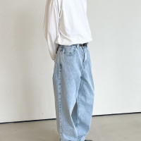 Anniehall heavy washed jeans古著感重水洗clean vibe寬鬆牛仔褲