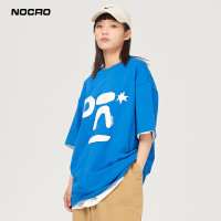 清倉價200G重磅寬大版發泡印花T恤男短袖中性圓領流BF