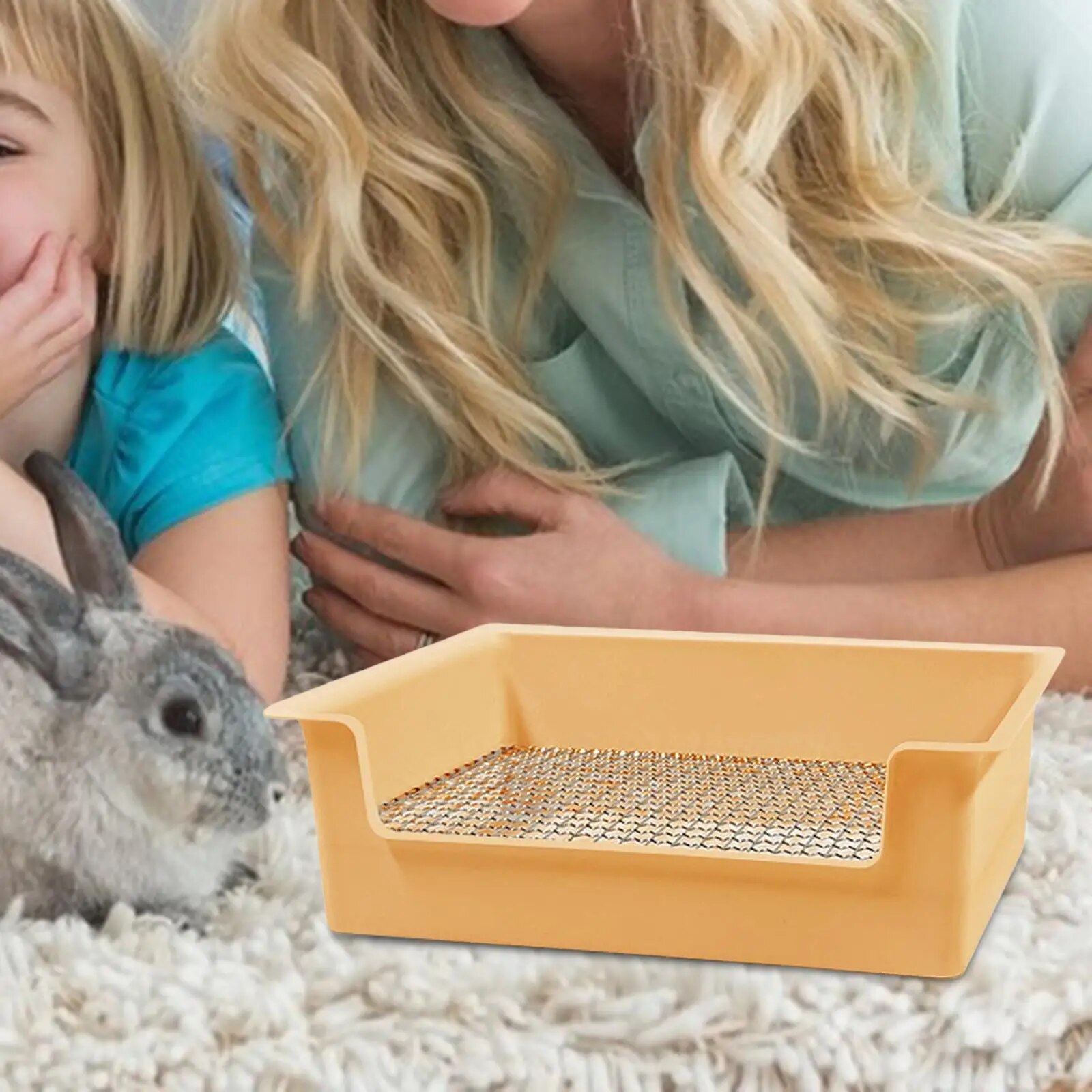 Rabbit Litter Box Small Animals Litter Tray for Guinea Pig Bunny, Hamster