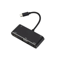 USB C-HDMI VGA USB PD конвертер с разъемом 3,5 мм 5 в 1 хаб-адаптер для MacBook Samsung Huawei Xiaomi телефона ноутбука