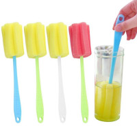 Чистящая Щетка с губчатой головкой, многофункциональное устройство с длинной ручкой для кружек, термосов, бутылок, чайник, кухонные инструменты