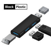 Алюминиевый мини-концентратор Elough с 3 USB-портами 3,0, USB-разветвитель 2,0, ультратонкий портативный концентратор данных, USB-разветвитель