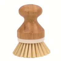 Круглая мини-щетка для кастрюли, бамбуковые диски, скраб, щетки для кухни, деревянная модель для мытья кастрюль, овощей
