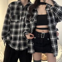 早秋小香風情侶裝外套2023新款春秋季高級感韓版格子百搭roora女