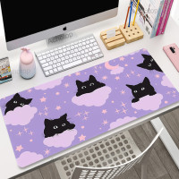 Коврик для мыши с изображением кота, розовый, 100x500