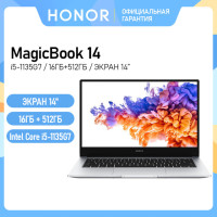 Ноутбук Honor MagicBook 14, 14 дюймов, Intel Core i5 1135G7,16 ГБ, 512 ГБ SSD IPS ультрабук