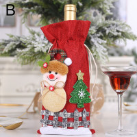 Рождественский чехол для винной бутылки, с изображением деда мороза, шампанского, мешочка на шнурке, украшение для стола, новый год 2022, рождественские подарки