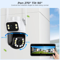 Камера наружного видеонаблюдения, 8 Мп, 4K, двойной экран