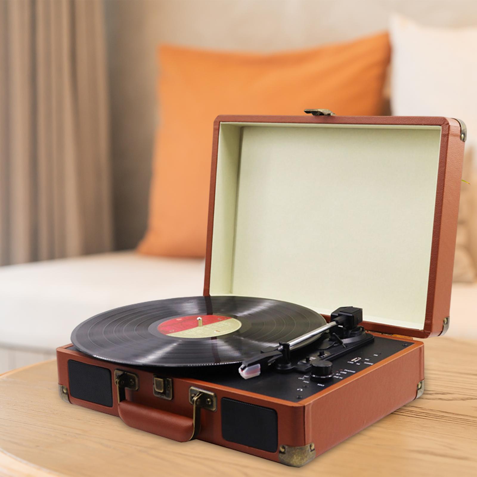 Vinyl Record Player Gramophone Portable Turntable Player Music Player Built in Speakers for Club Bar Home Entertainment Decor