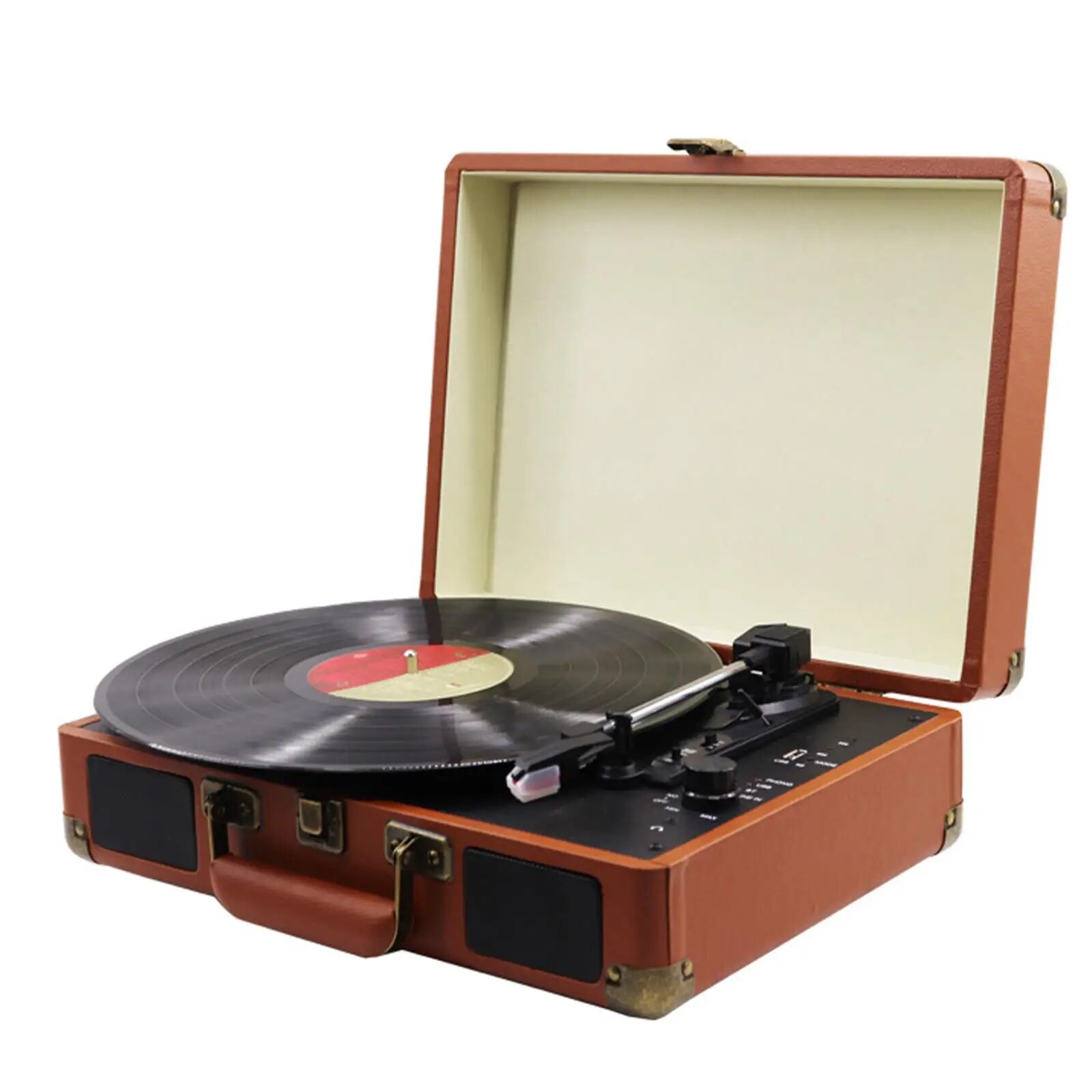 Vinyl Record Player Gramophone Portable Turntable Player Music Player Built in Speakers for Club Bar Home Entertainment Decor