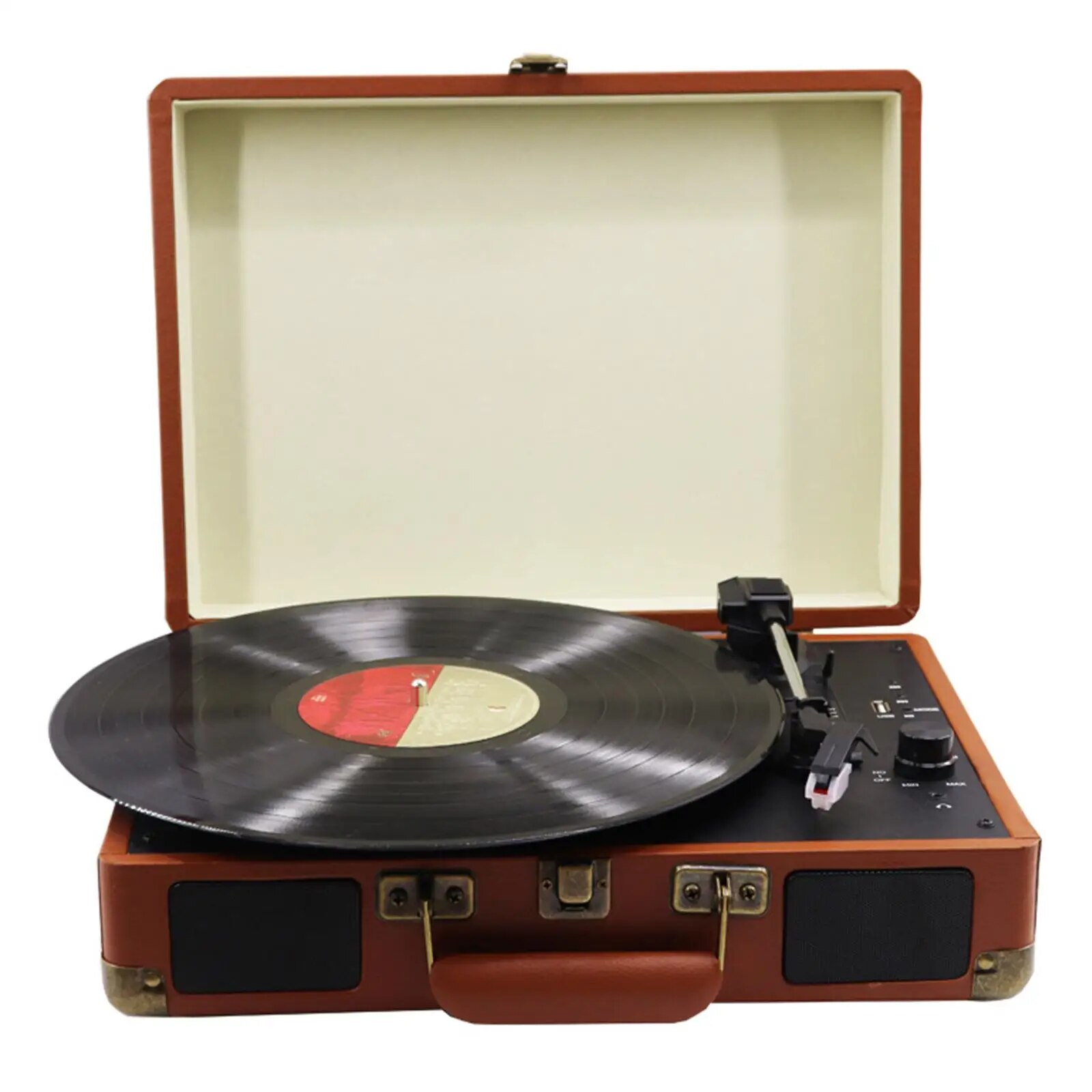 Vinyl Record Player Gramophone Portable Turntable Player Music Player Built in Speakers for Club Bar Home Entertainment Decor