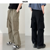 DAZO 秋季垂感工裝褲男大口袋闊腿休閒褲寬鬆直筒帥氣美式潮牌