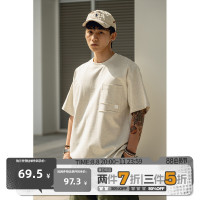 BDCT 日系貼袋字母青年短袖T恤男潮 夏季寬鬆休閒簡約半袖T恤