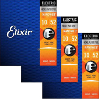 Струны для электрогитары Elixir 12000, 3 набора, набор шнурков для искусства, никелированные стальные долговечные антикоррозийные, с покрытием Zero Sense!