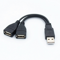 Кабель-удлинитель с 1 штекером на 2 гнезда USB 2,0, 15/30 см