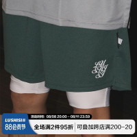 LUSHISI夏季不過膝美式短褲男籃球運動速乾三四分褲跑步健身刺繡