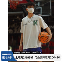 LUSHISI白色背面地球[H系列]美式籃球短袖投籃服速乾吸汗T恤街頭