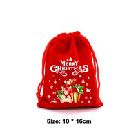 Рождественские бархатные мешки на шнурке, мешочек для конфет и печенья, красные браслеты, сумки для упаковки ювелирных изделий, рождественские мешочки для хранения