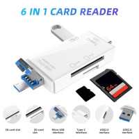 Устройство для чтения карт памяти USB Type C на SD TF 7 in 1 Card Reader USB 3.0 Type C to SD TF Memory Card Flash Drive Adapter for PC Laptop Accessories