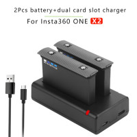 2 шт. для Insta360 ONE X2 1800 мАч аккумулятор + двойное зарядное устройство со светодиодом 360 панорамная экшн-камера x2 аккумуляторы аксессуары